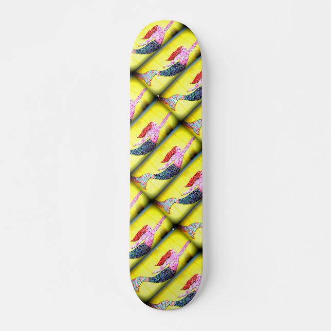 Skateboard sirenas rojas nadadas (Anverso )