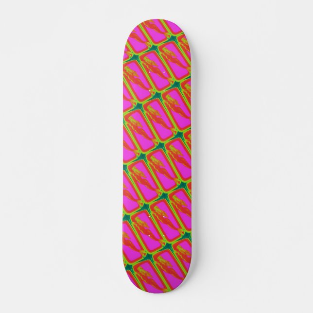 Skateboard sirenas rojas nadadas (Anverso )