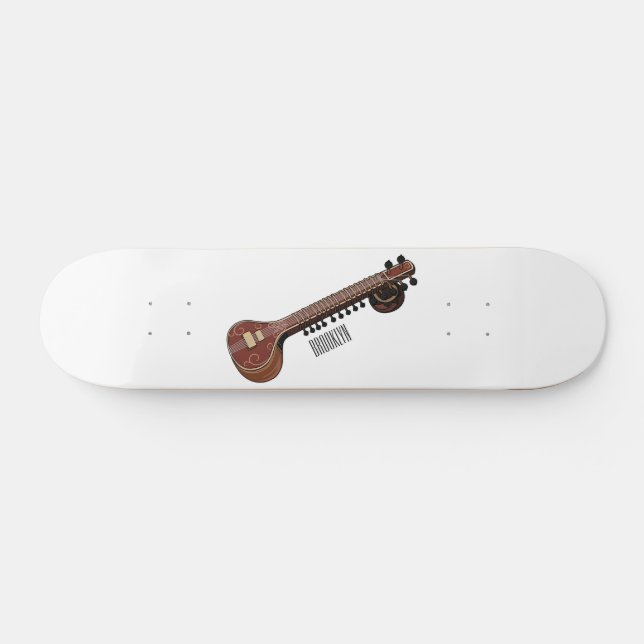 Skateboard Sitar personalizado ilustracion (Horz)
