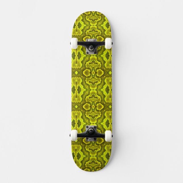 Skateboard Skate de textura de serpiente amarilla (Anverso)
