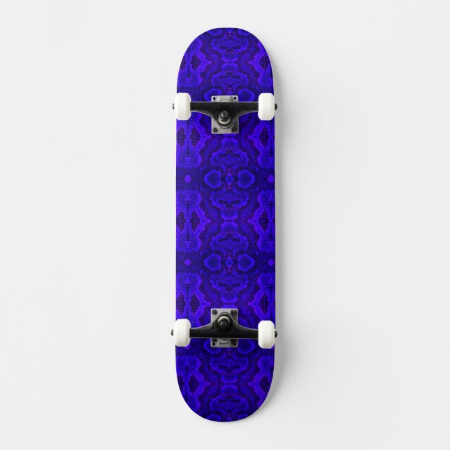 Skateboard Skate de textura de serpiente azul (Anverso)