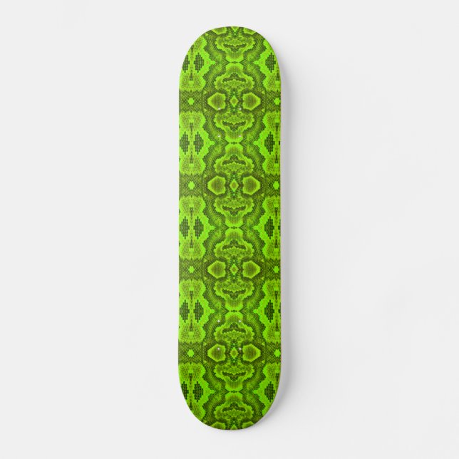 Skateboard Skate de textura de serpiente verde (Anverso)