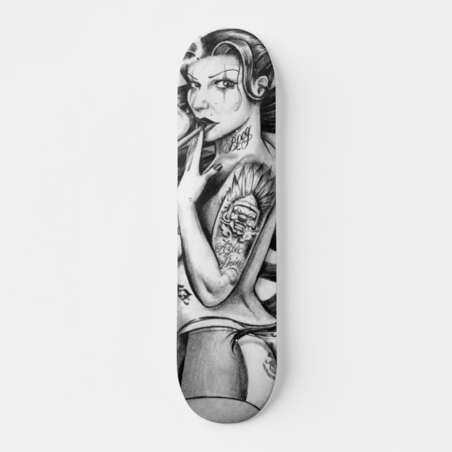 Skateboard skate tattoo girls (Anverso )