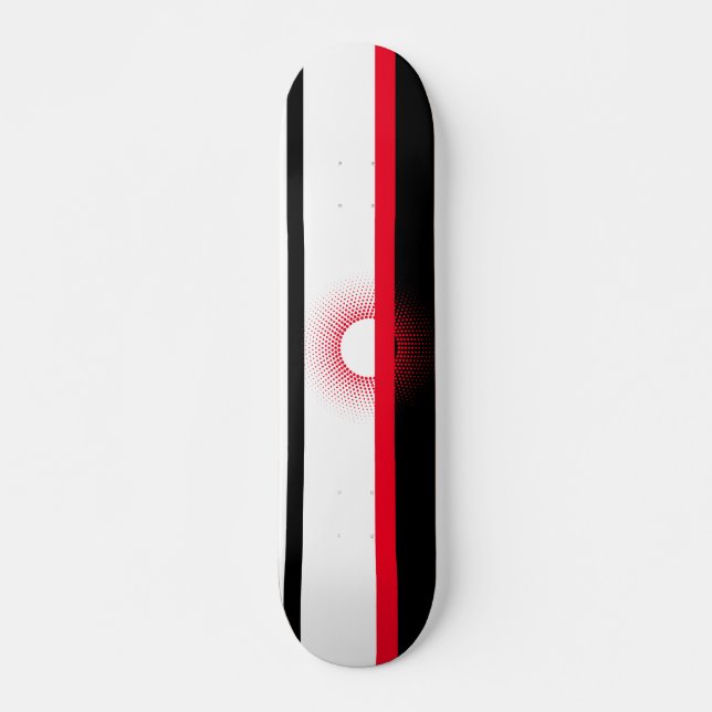 Skateboard Skateboard, rojo, blanco y negro (Anverso )