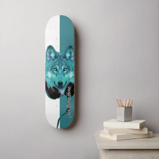 Skateboard Skateboards+Wolf+Nombre personalizado+plantilla+pe (Arte de la pared)