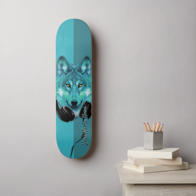 Skateboard Skateboards+Wolf+Nombre personalizado+plantilla+pe (Arte de la pared)