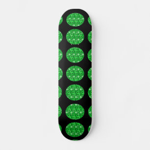 Skateboard Skboard Guay Green Purpurina Círculos En Negro