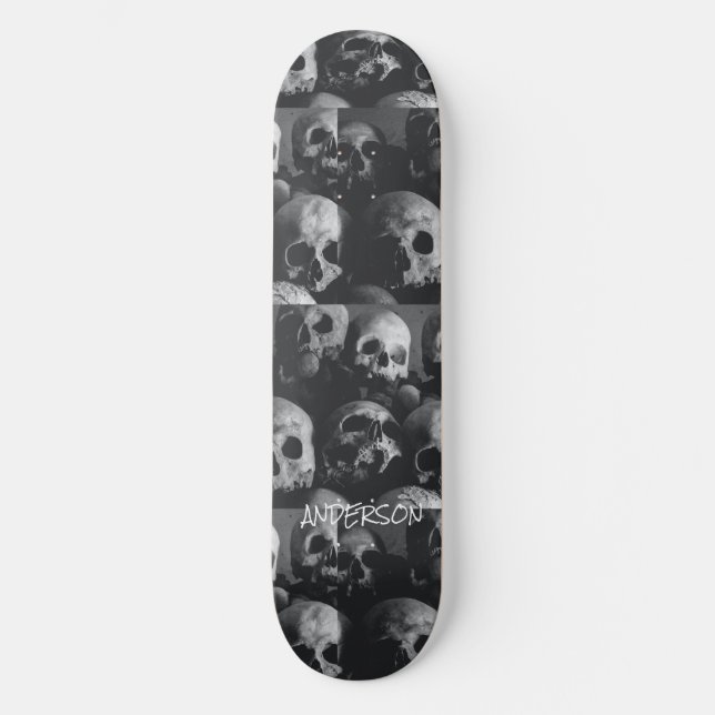 Skateboard Skeleton Black Skeleton Skulls Halloween (Anverso)