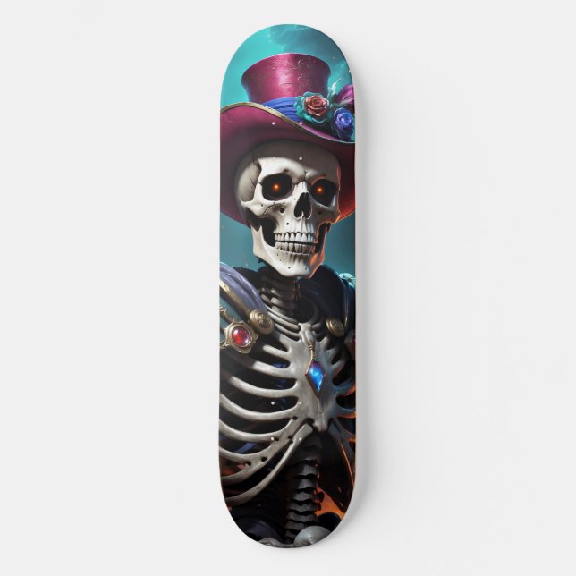 Skateboard Skeleton, Halloween, Cap, Fantasía, Warrior, Skull (Anverso)