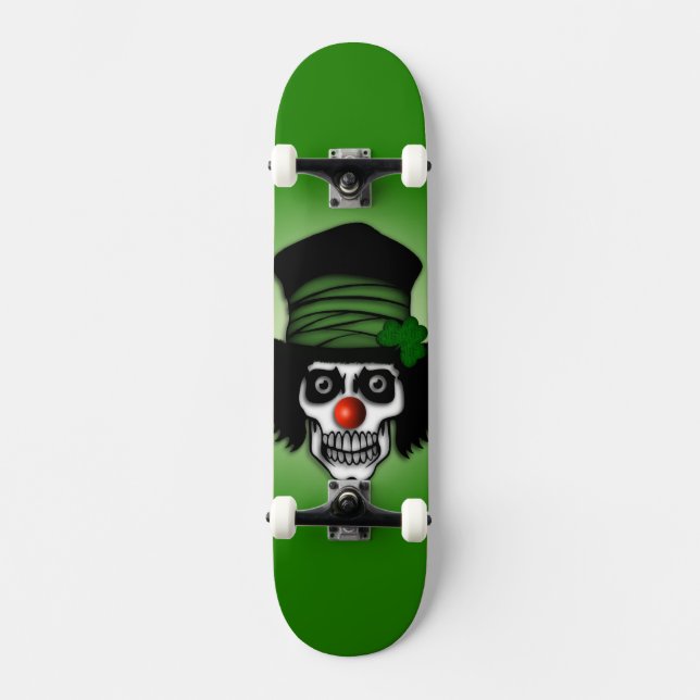 Skateboard Skeleton Irlandés Clown Green (Anverso)