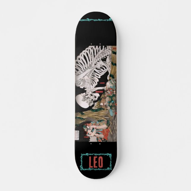 Skateboard Skeleton personalizado de Samurai japonés (Anverso )