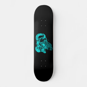 Skateboard Skull Devil Head Black and Green Design