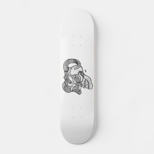 Skateboard Skull Devil Head Black and White Design (Anverso)