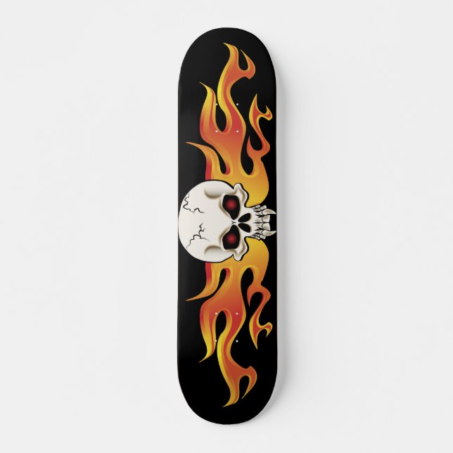 Skateboard Skull Flaming Fanged (Anverso )