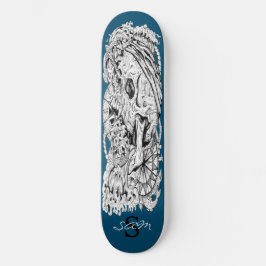 skateboard Skull Monograma Skeleton Blue Anchor