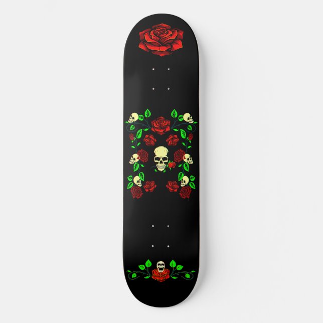 Skateboard Skull N Rosas 3D (Anverso)