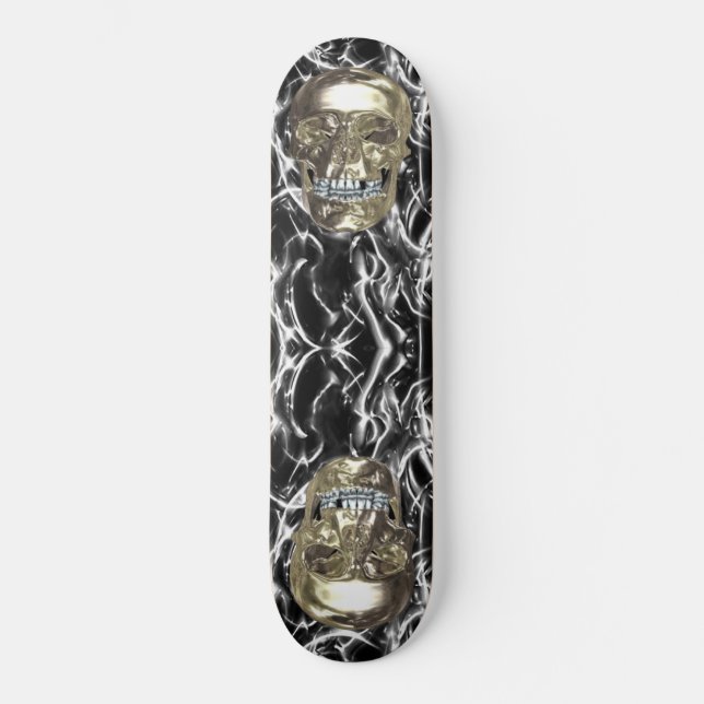Skateboard Skulls cromados (Anverso)