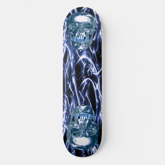 Skateboard Skulls Skulls Blue Chrome (Anverso)