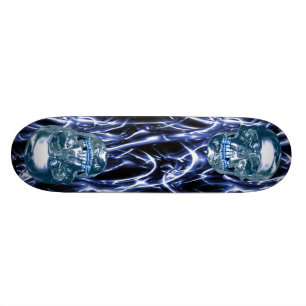 Skateboard Skulls Skulls Blue Chrome