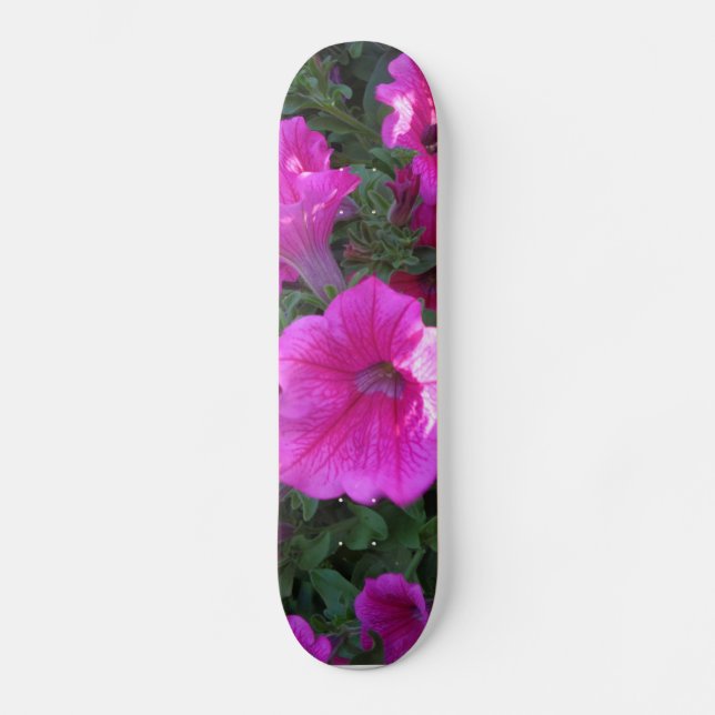 Skateboard Skyboard de flores rosadas (Anverso)