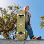 Skateboard Skyboard del patrón de las estrellas del olivo dor<br><div class="desc">Skyboard del patrón de las estrellas del olivo dorado</div>