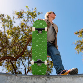 Skateboard Skyboard del patrón de sonrisa verde