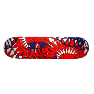 Skateboard Skyboard del patrón Retro Rojo Azul