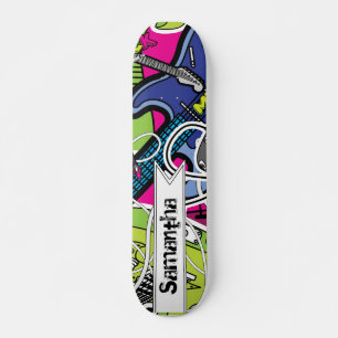 Skateboard Skyboard Guitar Rock Star Old School