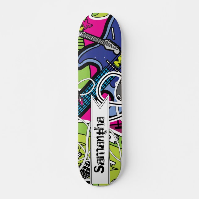 Skateboard Skyboard Guitar Rock Star Old School (Anverso )