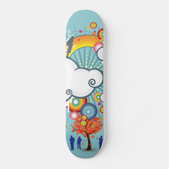 Skateboard Skyboard para personas de la nube arcoiris (Anverso)