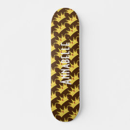 Skateboard Skyboard Queen Crown Gold Black