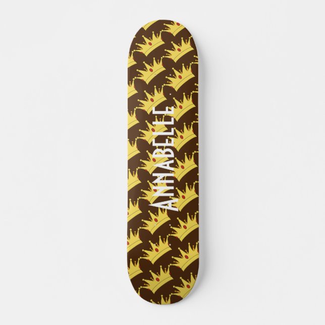 Skateboard Skyboard Queen Crown Gold Black (Anverso )