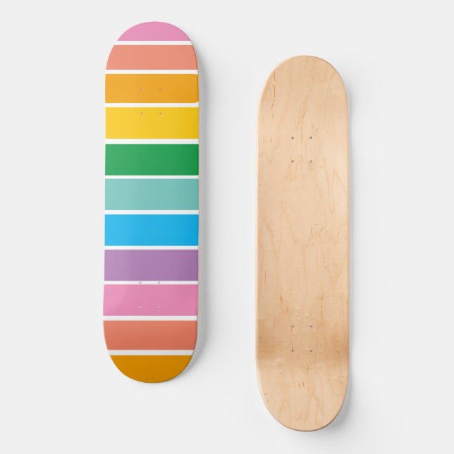 Skateboard Skyboard Retro Rainbow Guay para niños (Anverso)