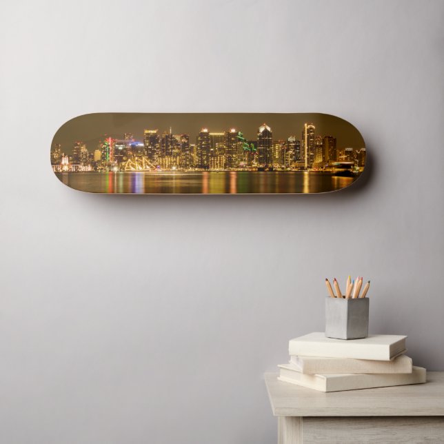 Skateboard Skyline de San Diego (Arte de pared (horz))
