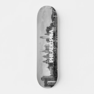 Skateboard Skyline Filadelfia en blanco y negro