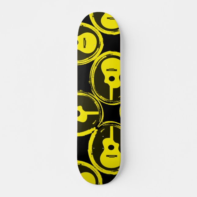 Skateboard Slash Guitar Rock Elemento Personalizado Pro Board (Anverso )