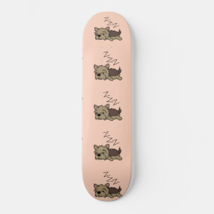 Skateboard Sleeping Yorkshire Terrier Dog Lover ZZZ Pet Owner