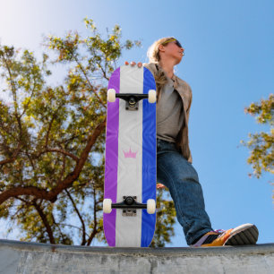 Skateboard SlipperyJoe arrastrar bandera de orgullo gallo azu