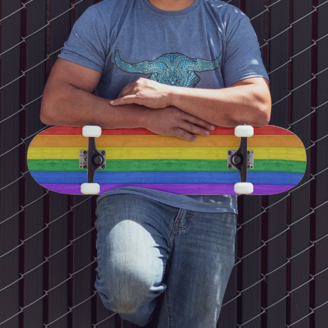 Skateboard SlipperyJoe's clásico arcoíris táctil artesanal  (Exterior 3)