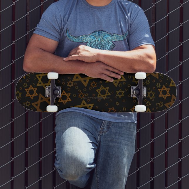 Skateboard SlipperyJoe's Hanukkah Star David artístico  (Exterior 3)