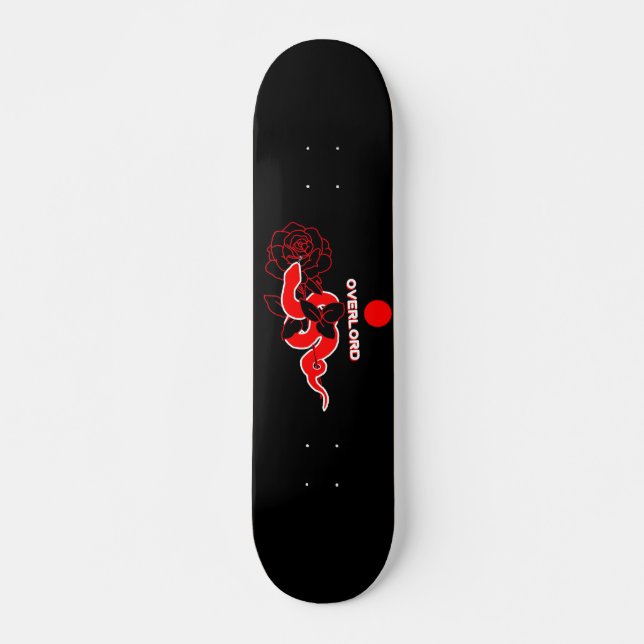Skateboard Snake&Rose: Punto rojo (Anverso )