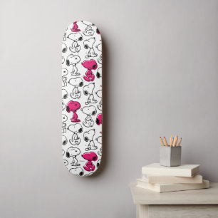 Skateboard Snoopy Black & Magenta Pattern