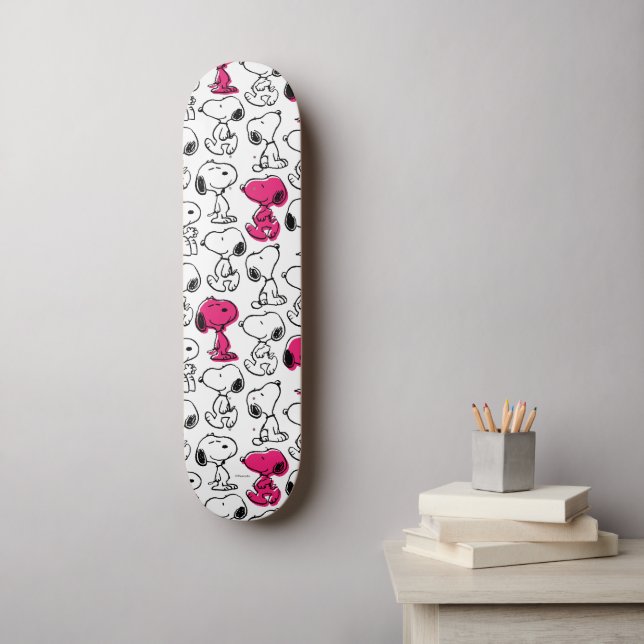 Skateboard Snoopy Black & Magenta Pattern (Arte de la pared)