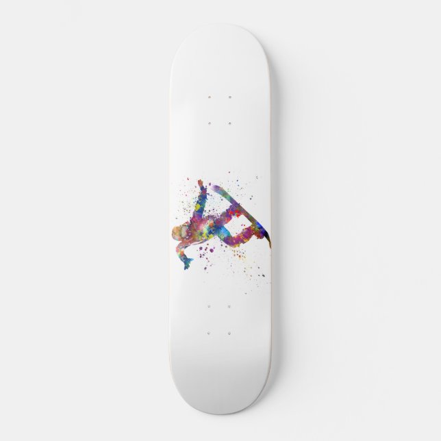 Skateboard Snowboard in watercolor (Anverso)