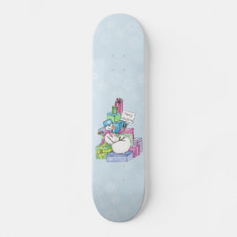 Skateboard Snowman escalando en regalos