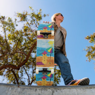 Skateboard Snowman verano - Arte infantil para CHOC