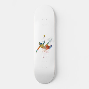 Skateboard Soccer player in watercolor