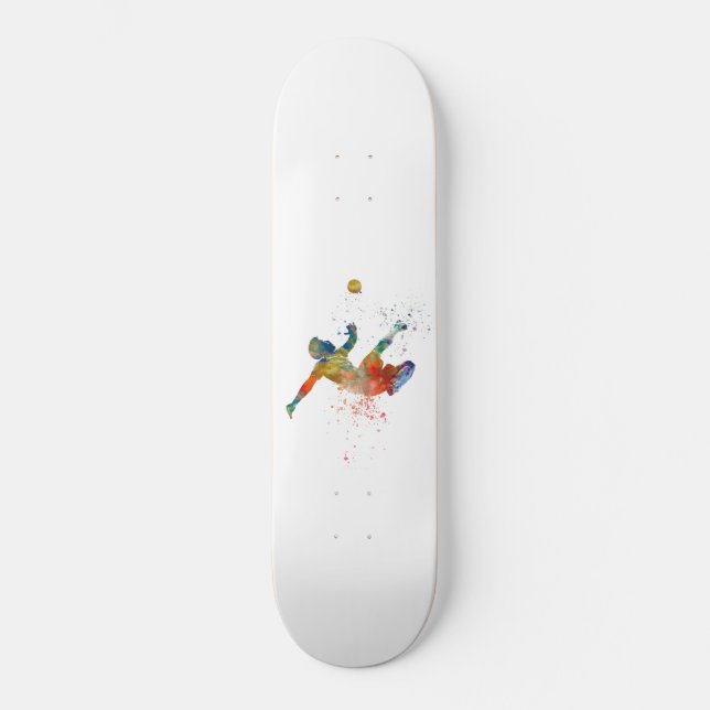 Skateboard Soccer player in watercolor (Anverso)