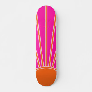 Skateboard Sol Sunrise Caliente Rosa Y Naranja Preppy Sunshin
