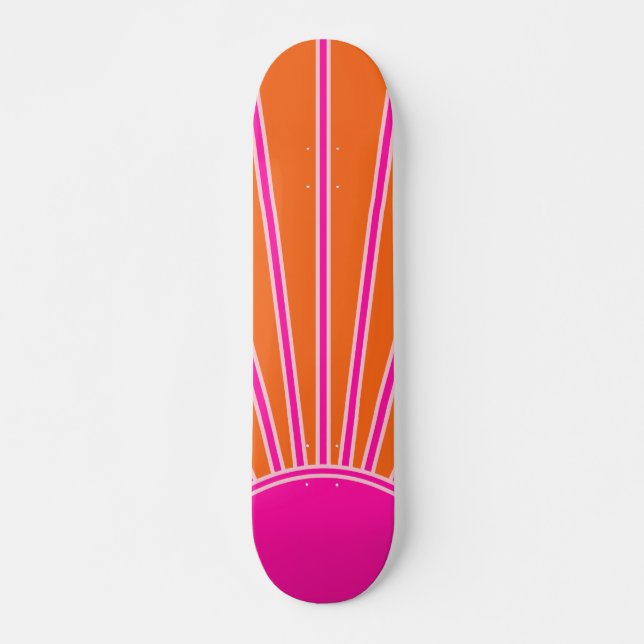 Skateboard Sol Sunrise Naranja Y Sol Pink Preppy (Anverso )